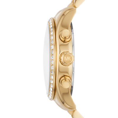 Michael Kors Lexington MK7241 watch side profile with crystal-set bezel and crown