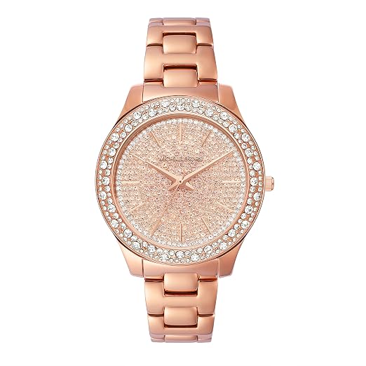 Michael Kors Liliane rose gold watch with crystal-studded dial and bracelet strap