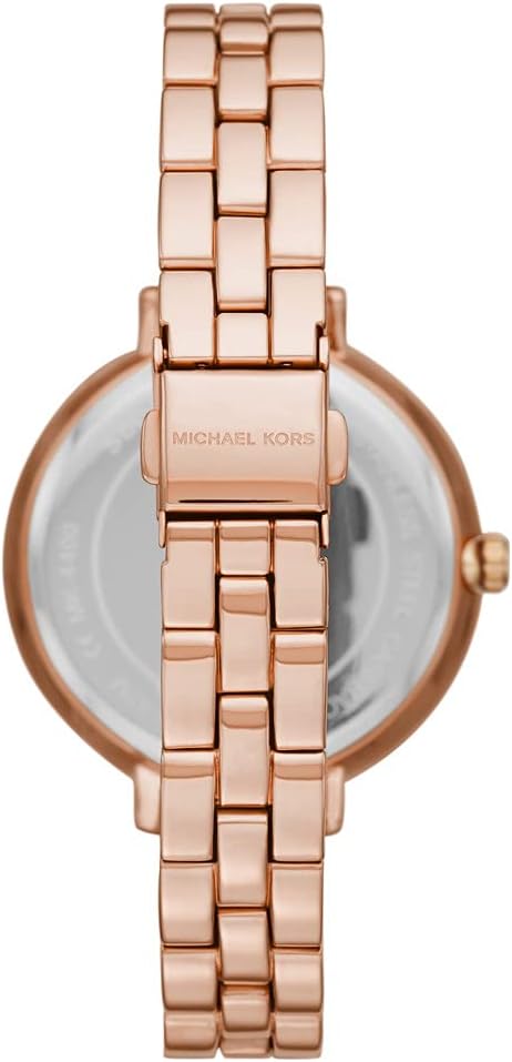 Michael Kors MK4400 caseback showing rose gold tone with Michael Kors branding