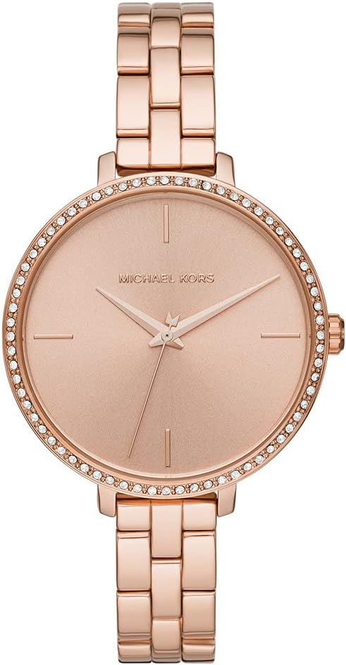 Michael Kors MK4400 women's watch with rose gold dial and crystal-set bezel