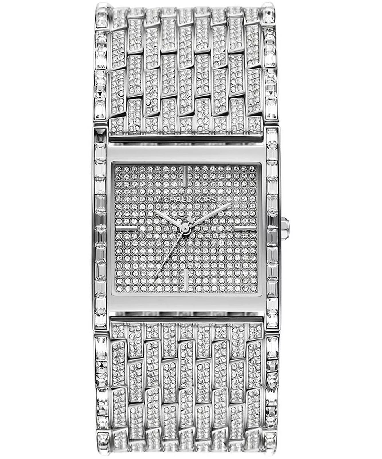 Michael Kors Georgie MK4938LE silver stainless steel watch with crystal-embellished dial and matching bracelet