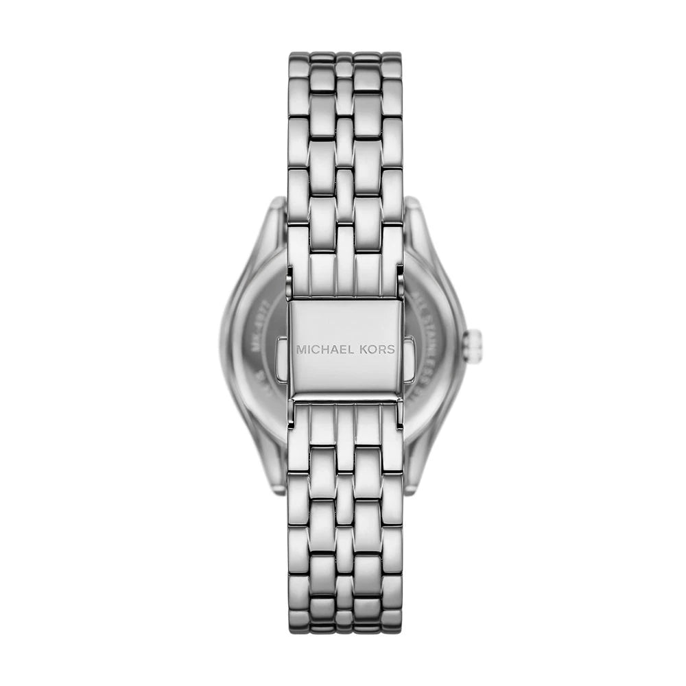 Michael Kors MK4975 stainless steel watch caseback with bracelet and clasp