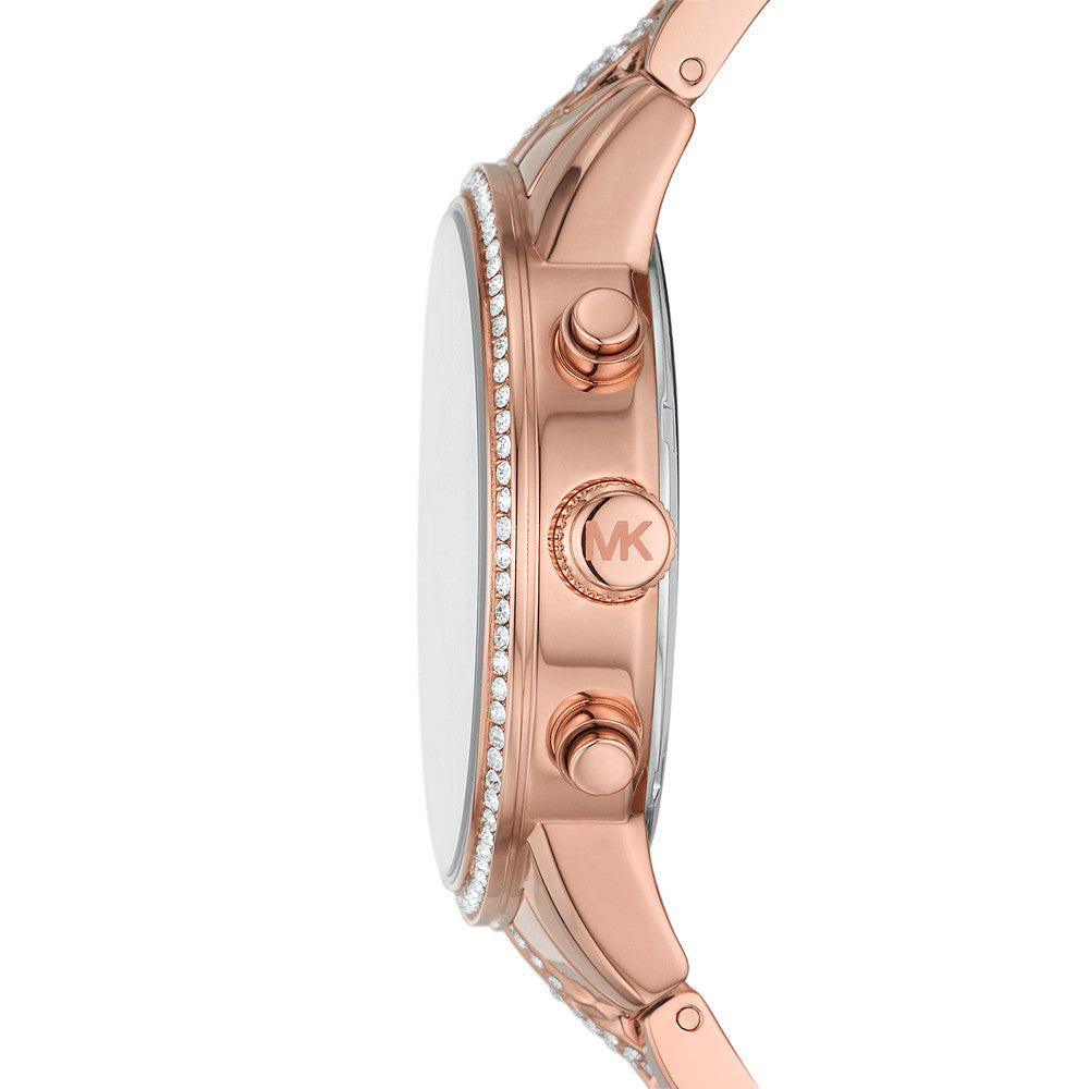 Michael Kors Ritz Pavé Curb Chain Rose Gold-Tone Women's Watch - MK7223