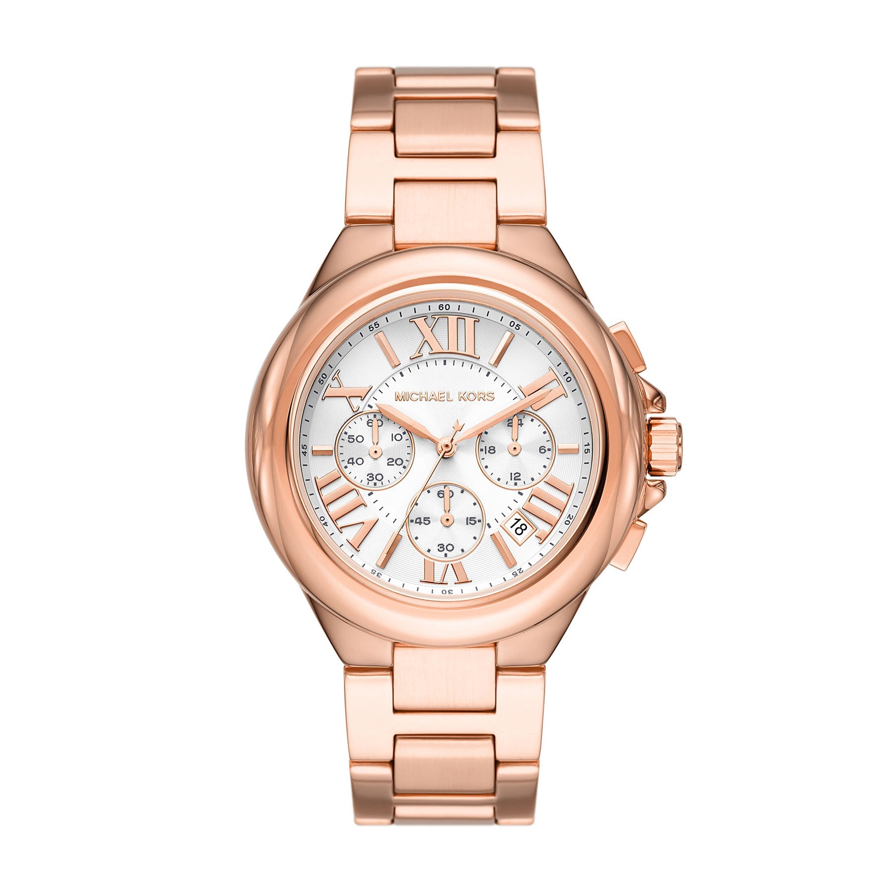 Michael Kors Camille Chronograph White Dial Rose-gold Women's Watch - MK7271