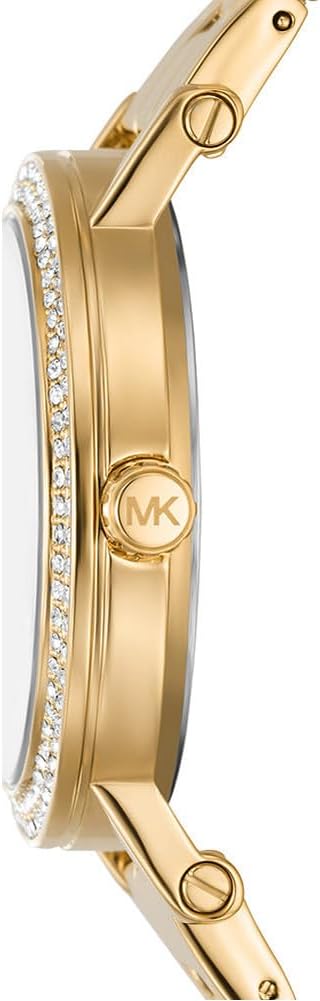 Michael Kors MK7345 side profile showing case depth and MK medallion