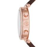 Michael Kors Parker Chronograph White Dial Brown Leather Strap Watch For Women - MK6917 mk6917 - Image 3