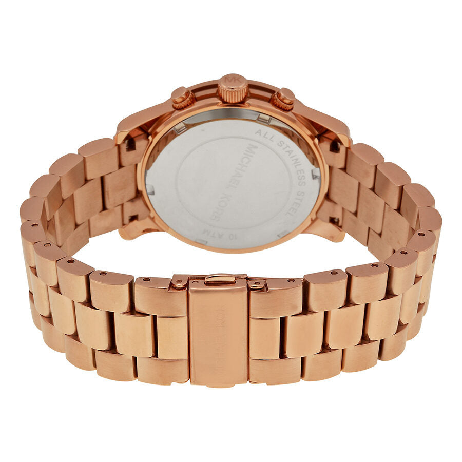 Michael Kors Runway MK5128 caseback view showing stainless steel case back