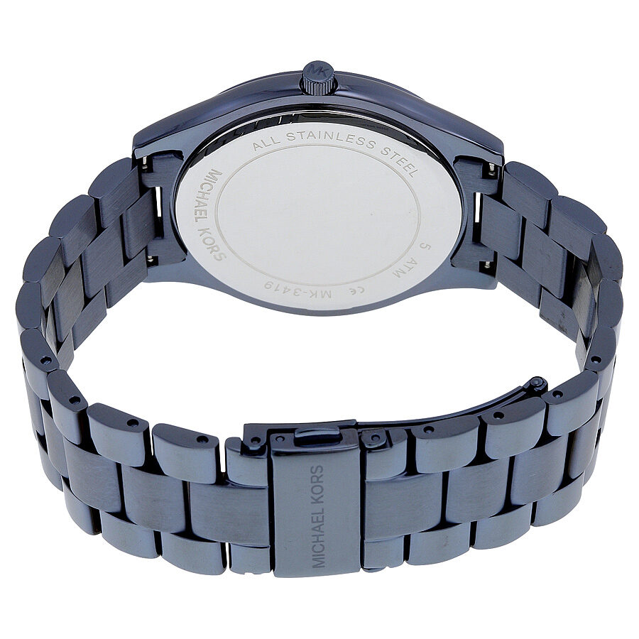Michael Kors Slim Runway Blue Dial Blue Ion-plated Ladies Watch MK3419 - The Watches Men & CO #3