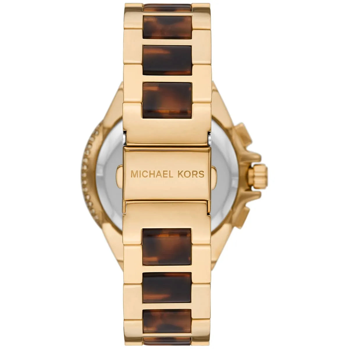 Michael Kors Slim Runway MK7269 back view with gold links and tortoiseshell sections
