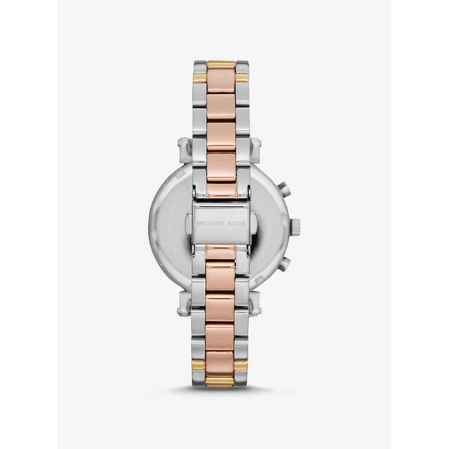 Back view of Michael Kors Sofie MK6688 watch showing caseback and bracelet detail