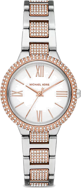 Michael Kors Taryn Rose Gold & Silver Glitz Pave Two Tone Women's Watch - MK4461