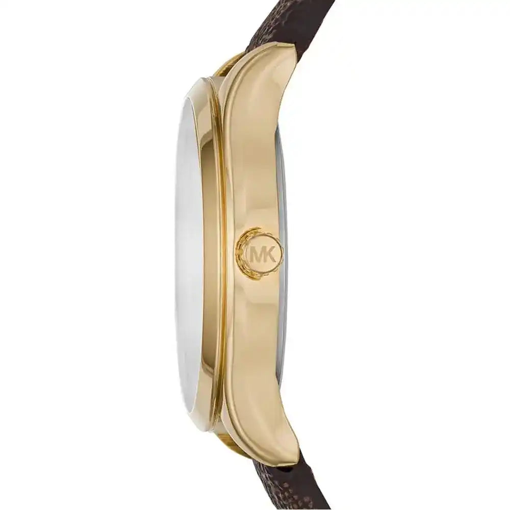Michael Kors Jaycie Three-Hand Gold Dial Brown Genuine Leather Women's Watch - MK2862