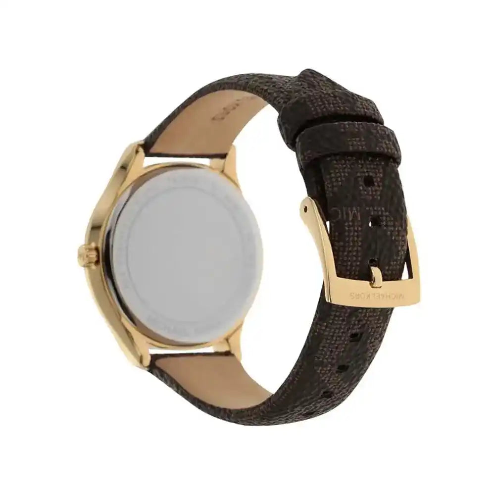 Michael Kors Jaycie Three-Hand Gold Dial Brown Genuine Leather Women's Watch - MK2862