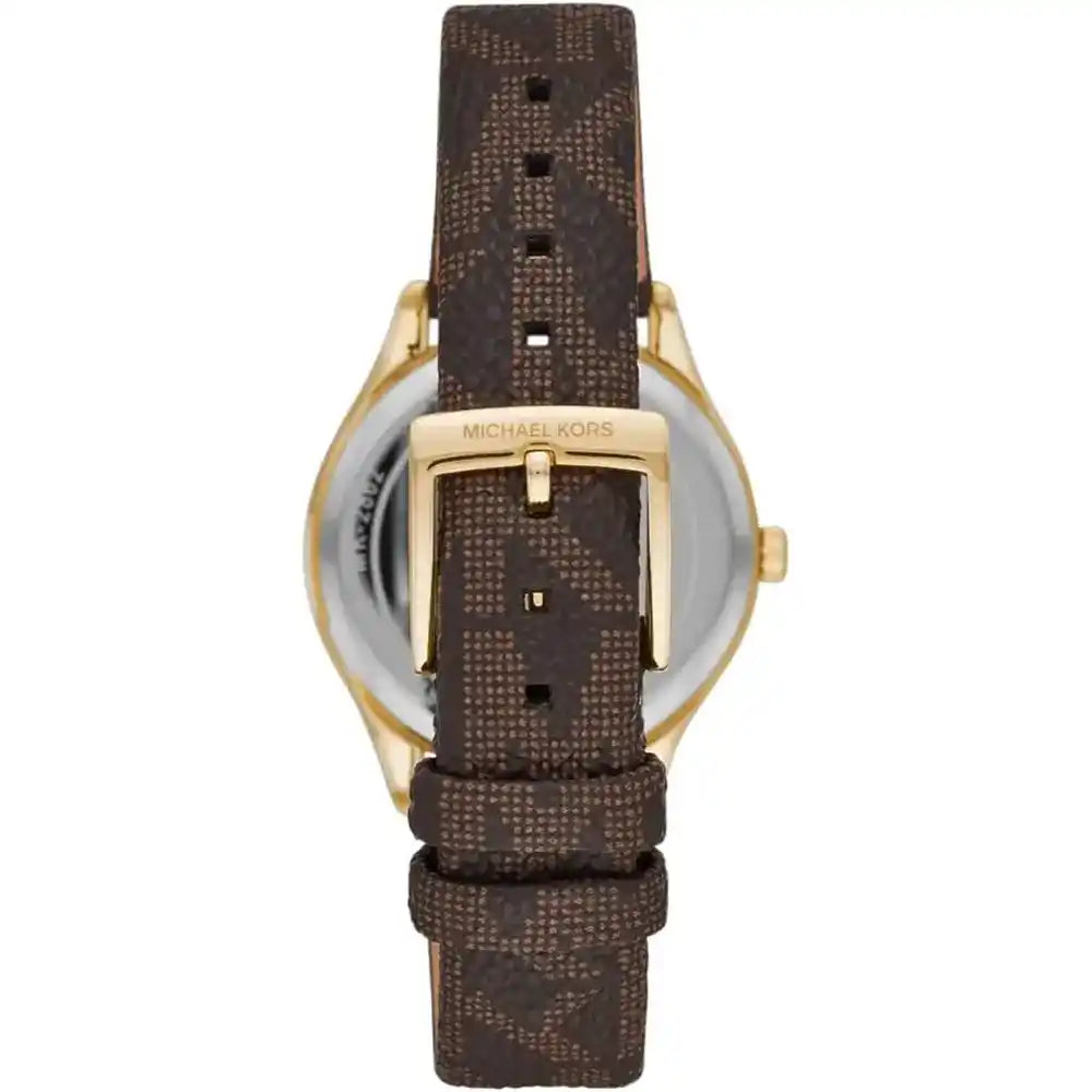 Michael Kors Jaycie Three-Hand Gold Dial Brown Genuine Leather Women's Watch - MK2862