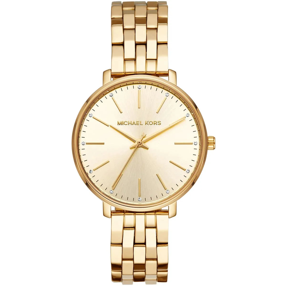 Michael Kors Pyper gold-tone stainless steel women's watch with champagne dial and three-hand movement