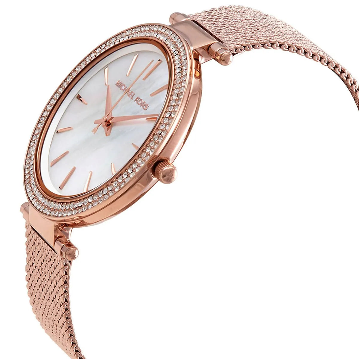 Michael Kors Darci White MOP Dial Rose-gold Mesh Women's Watch - MK4519