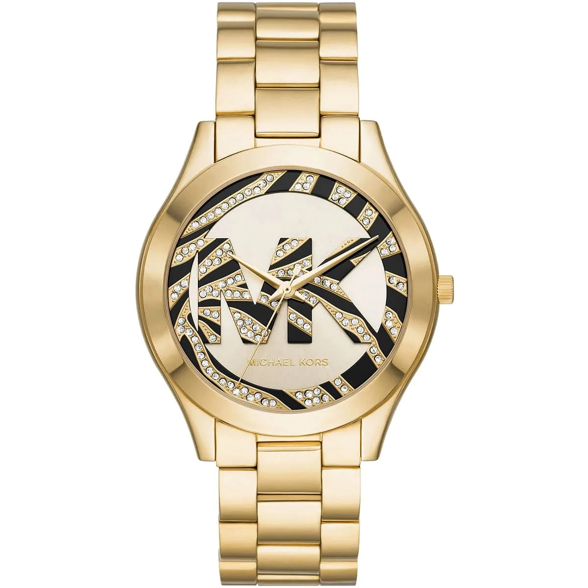Michael Kors Slim Runway Zebra Dial Gold Women's Watch - MK4561