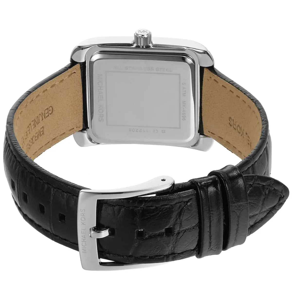 Michael Kors Emery Emery Pavé Silver-Tone and Black Leather - MK4696