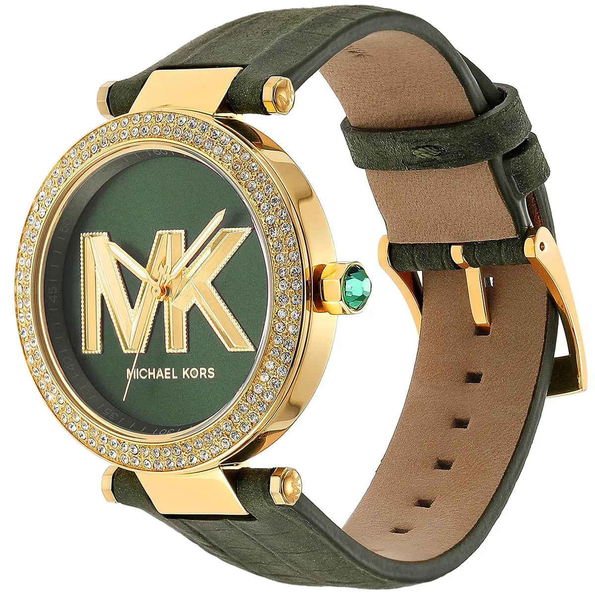 Michael Kors Parker Three-Hand Green Genuine Leather Women's Watch - MK4724