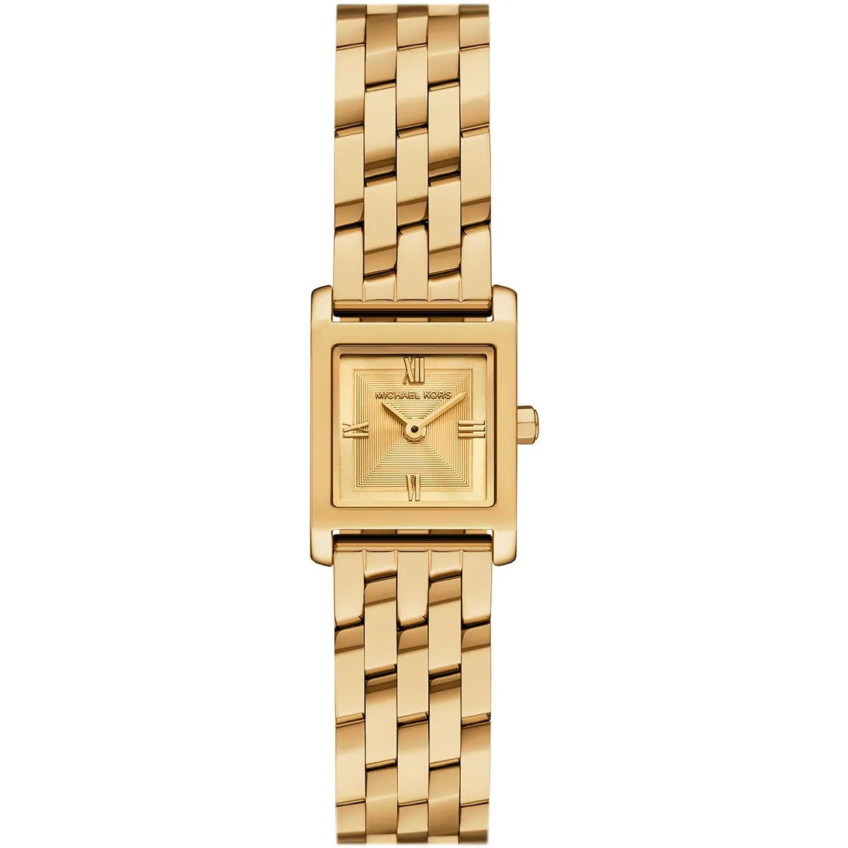 Michael Kors Georgie women's watch with square gold dial and gold metal bracelet