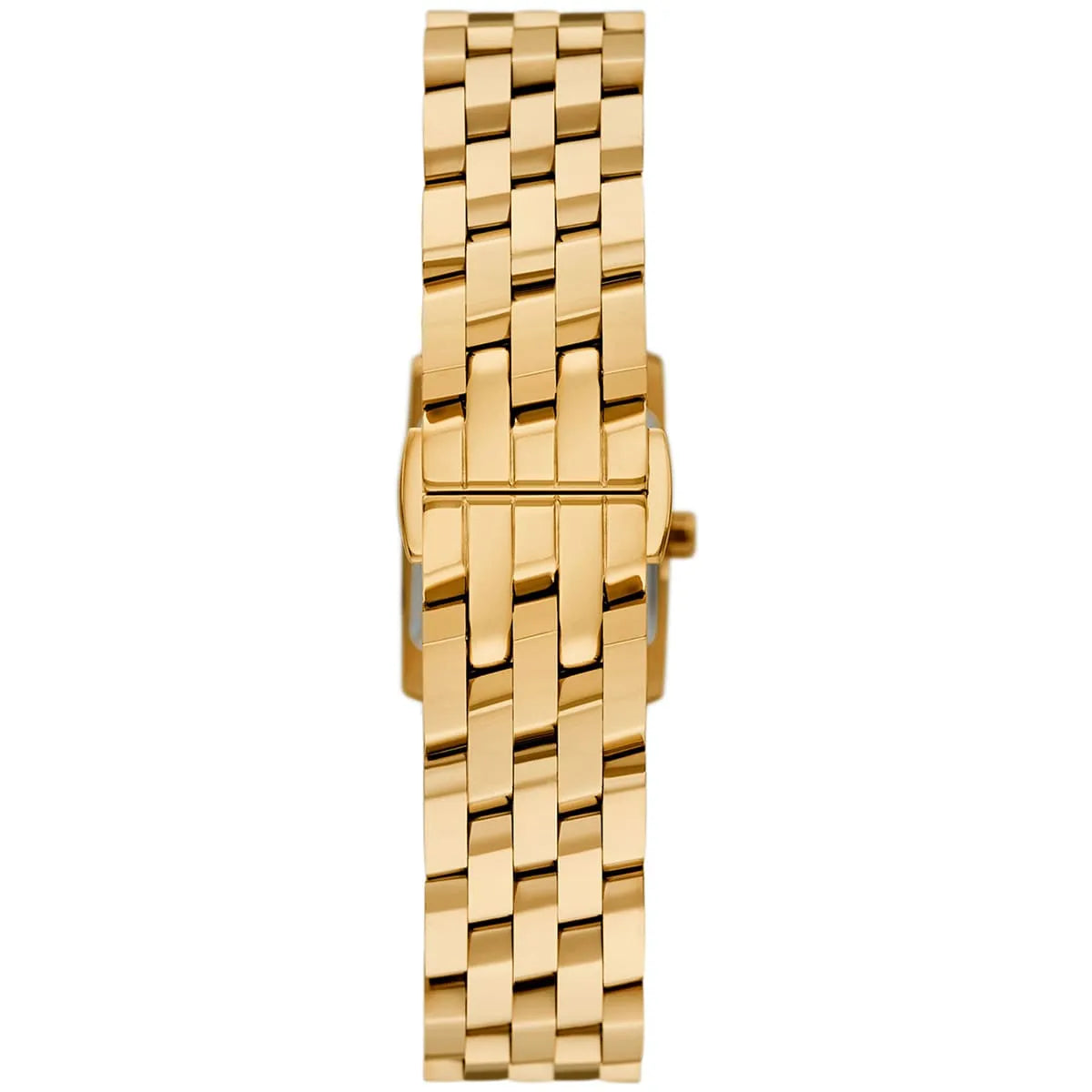 Gold metal bracelet with multi-link design on Michael Kors Georgie watch