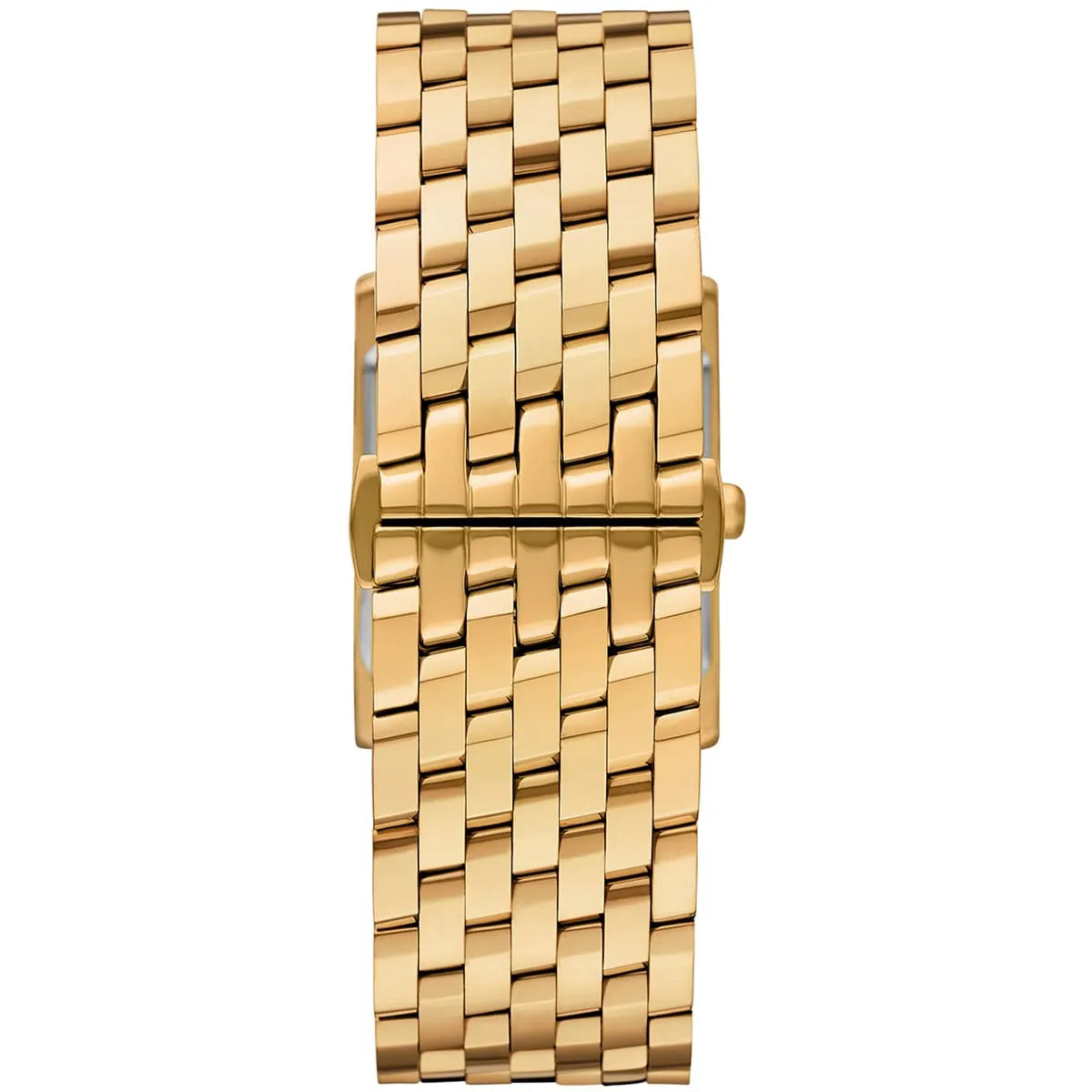 Gold stainless steel woven strap of Michael Kors Georgie women's watch