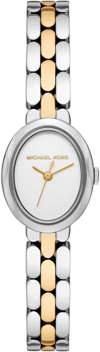 Michael Kors MK4956 silver and gold two-tone watch with oval dial