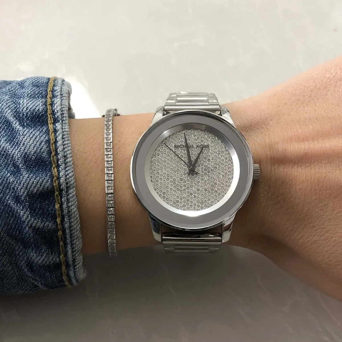 Michael Kors Kinley Diamond Pave Silver-Tone Watch - MK5996