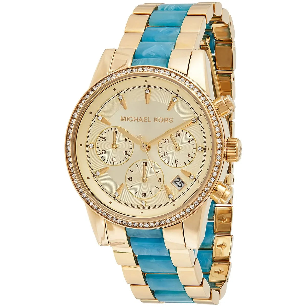 Michael Kors Ritz Chronograph Gold and Blue Women's Watch - MK6328