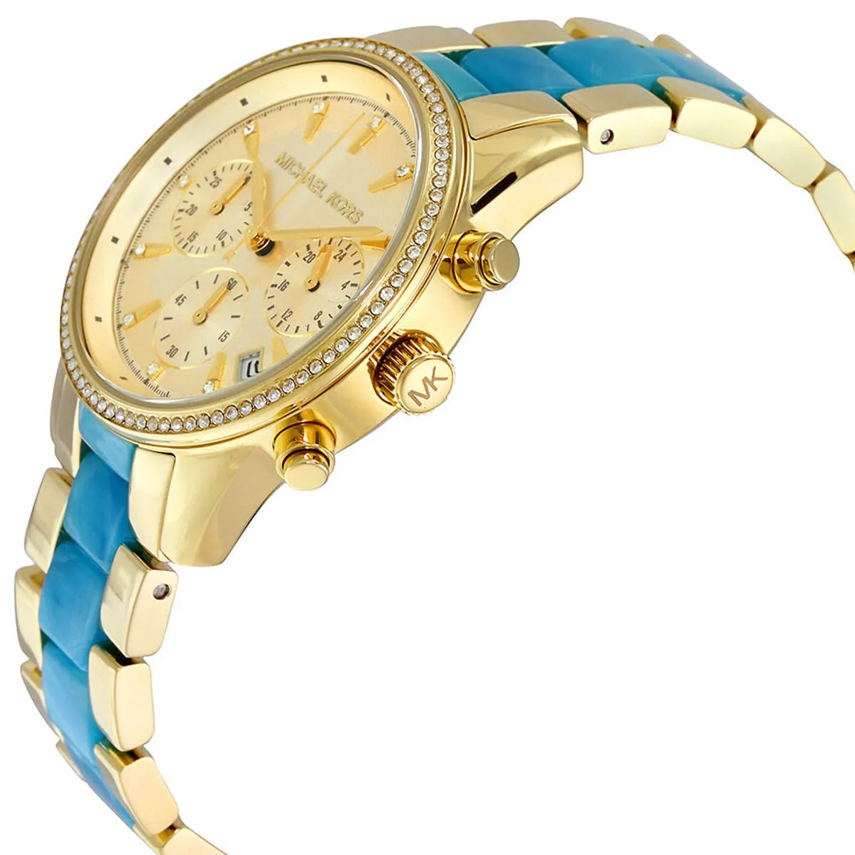 Michael Kors Ritz Chronograph Gold and Blue Women's Watch - MK6328