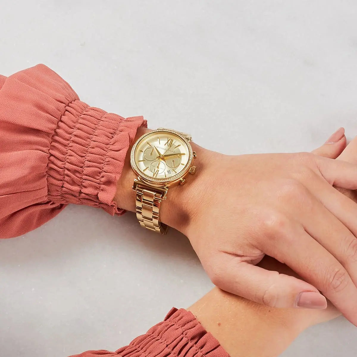 Michael Kors Sofie Chronograph Crystal Gold-Tone Watch - MK6559