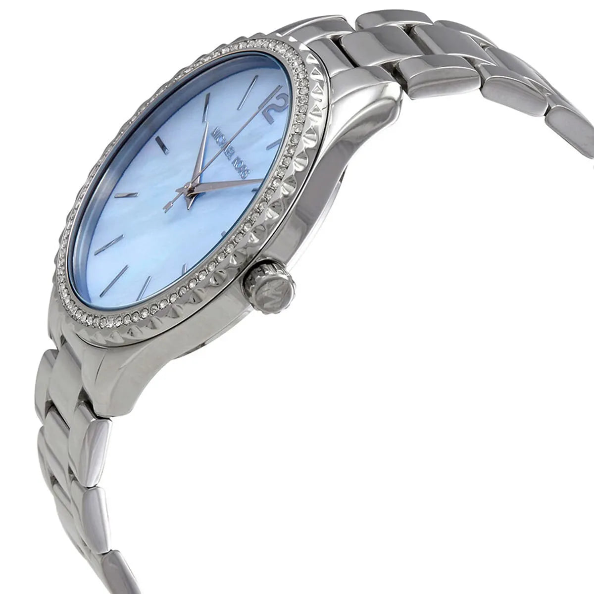 Michael Kors Layton Crystal Blue Dial SIlver Women's Watch - MK6847