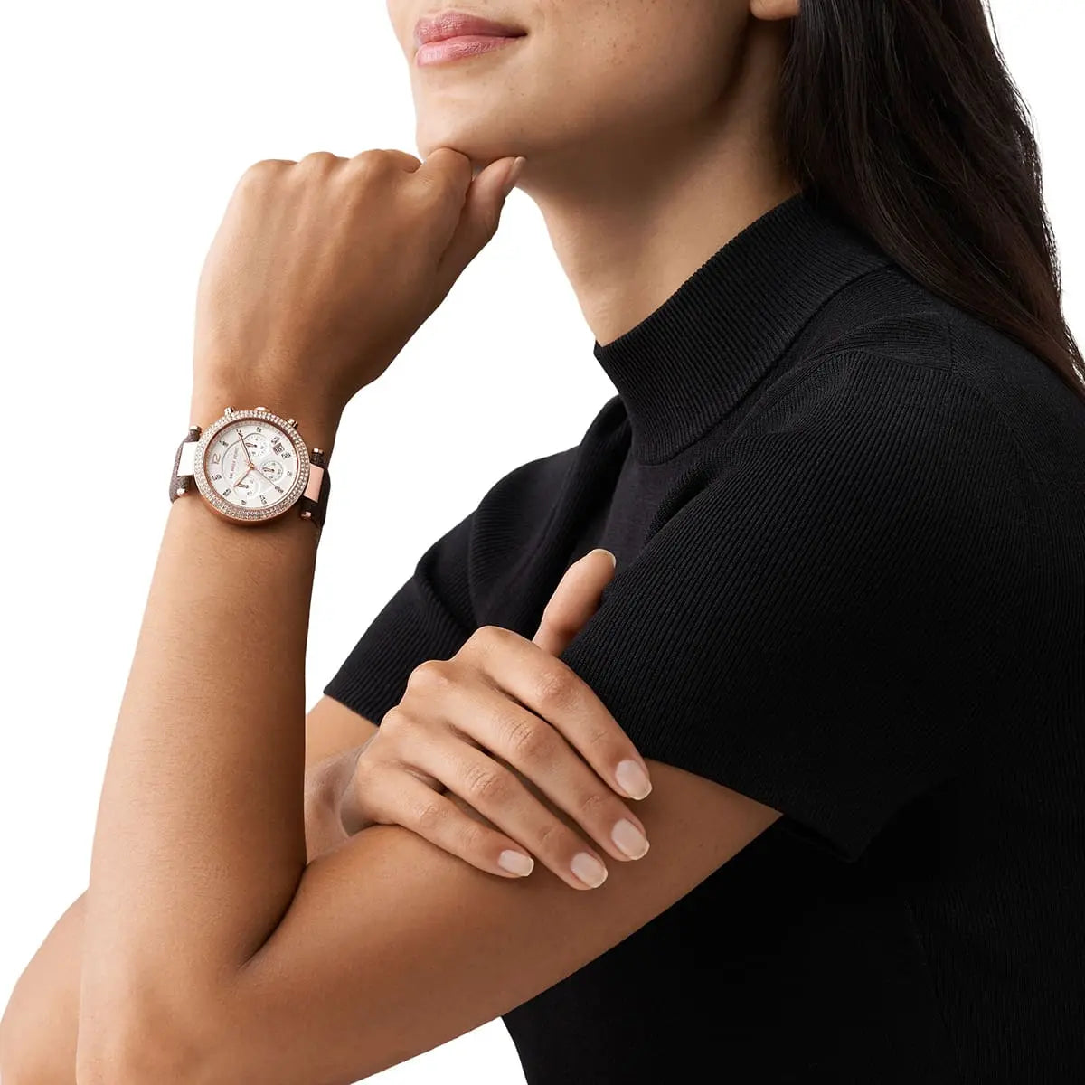 Michael Kors Oversized Parker Pavé Rose Gold-Tone Women's Watch - MK6917