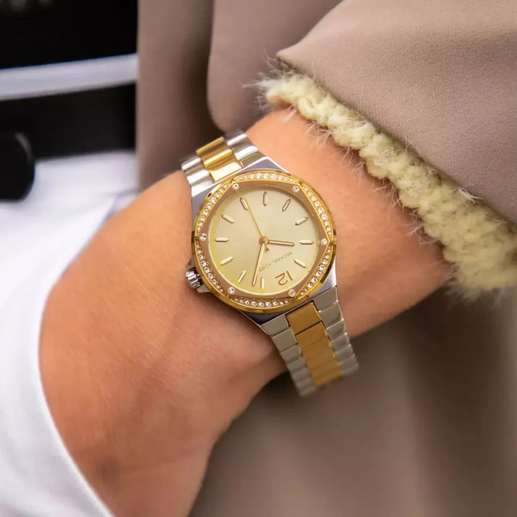Michael Kors Lennox Pavé Two-Tone Watch MK6988