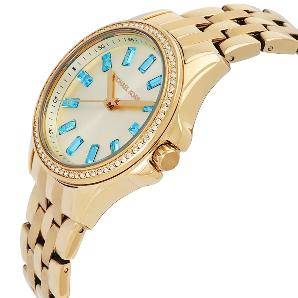 Michael Kors Mini Pilot Pavé Gold-Tone Women's Watch - MK7366