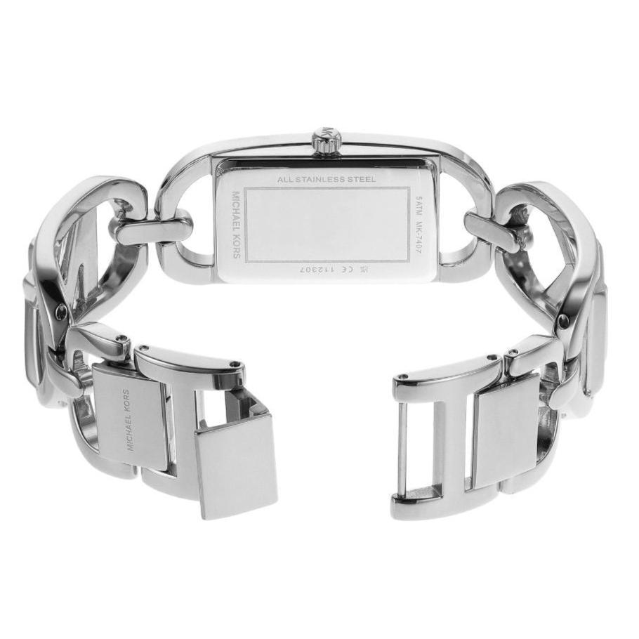 Michael Kors Mini Empire silver stainless steel strap and closure detail