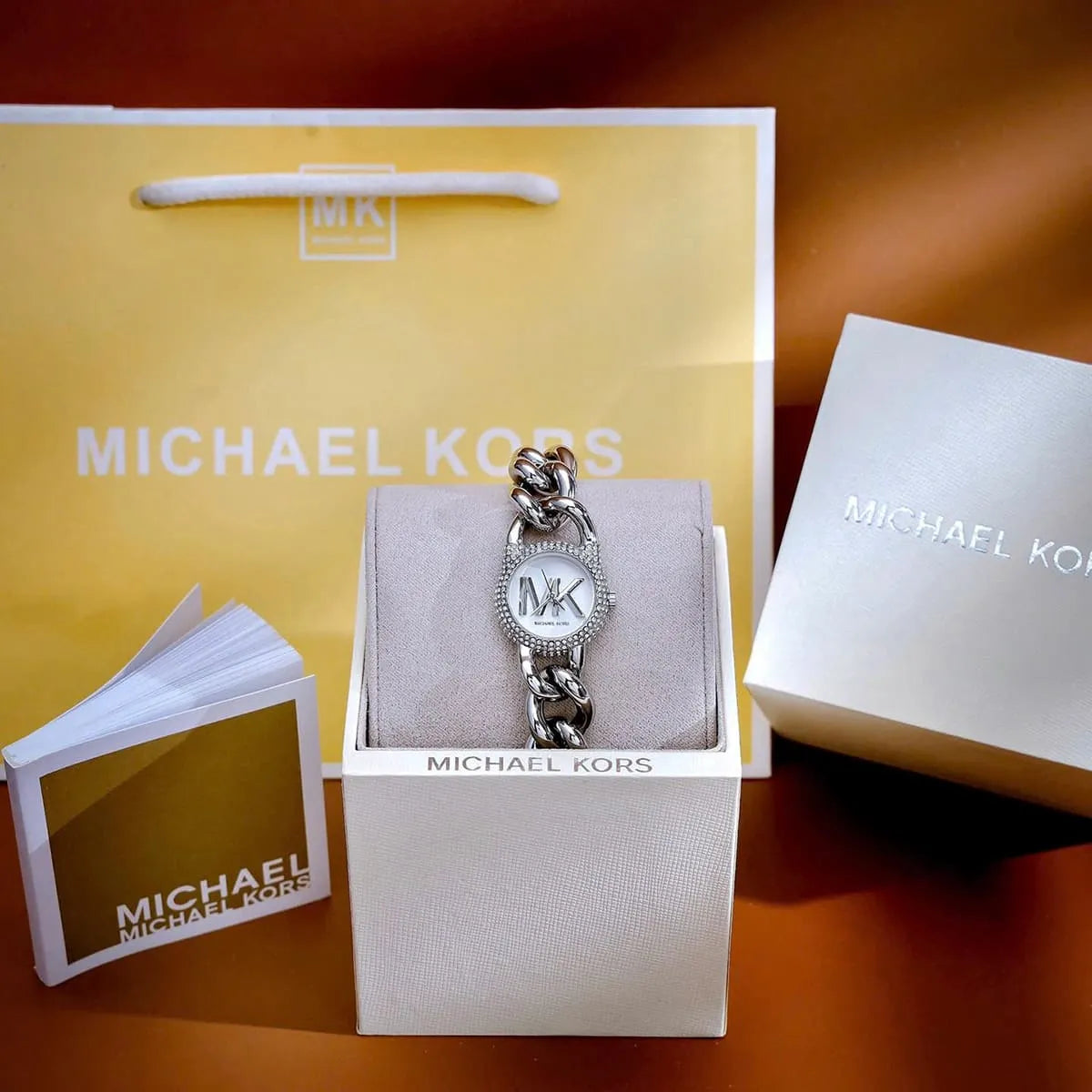 Michael Kors Liliane watch in gift box with branded packaging