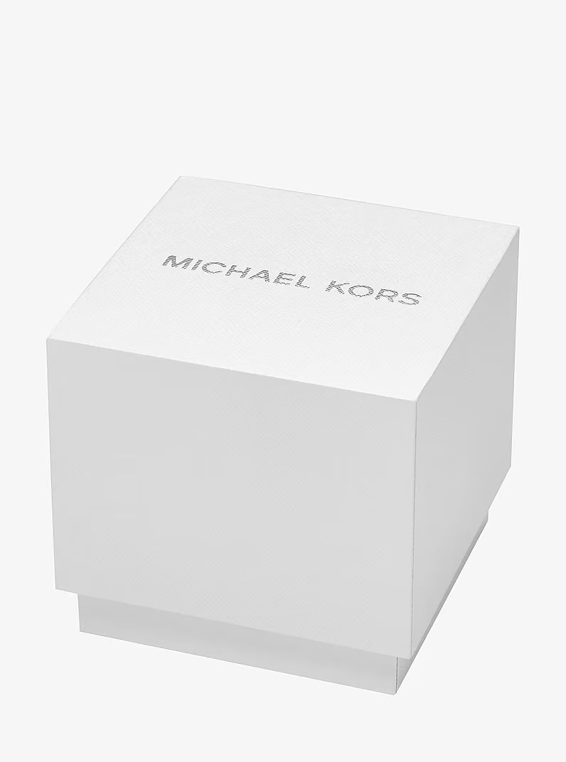 Michael Kors branded white watch box packaging