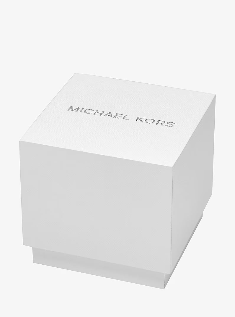 Michael Kors branded white watch box packaging