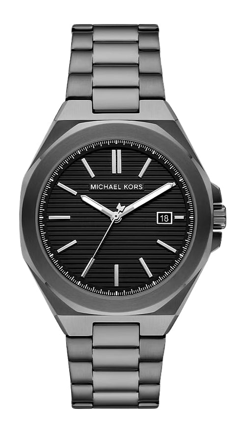 Michael Kors Oversized Callum gunmetal-tone stainless steel watch with black dial and date window