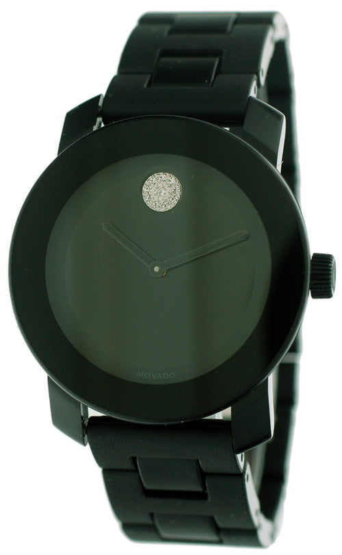 Movado Black Bold 36mm men's watch with black dial and stainless steel bracelet