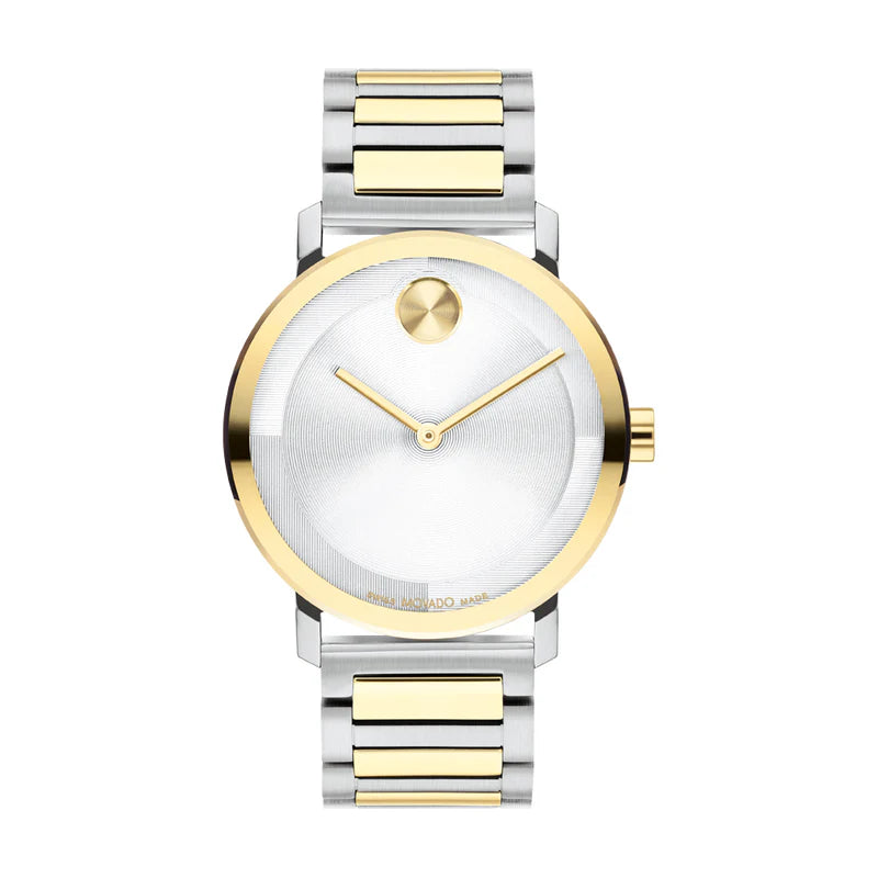 Movado BOLD Evolution 2.0 40mm watch with silver dial, two-tone stainless steel bracelet