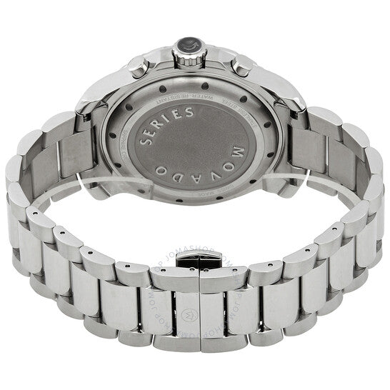 Movado Series 800 caseback showing stainless steel case back with Series 800 branding