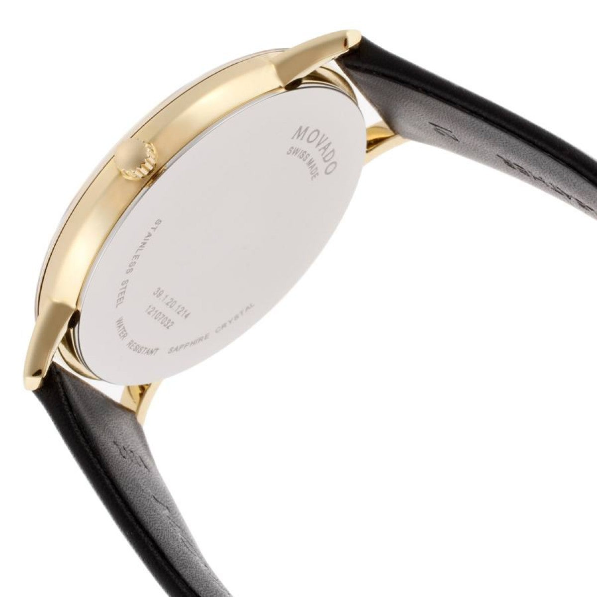 Movado TC watch caseback showing Movado branding and specifications