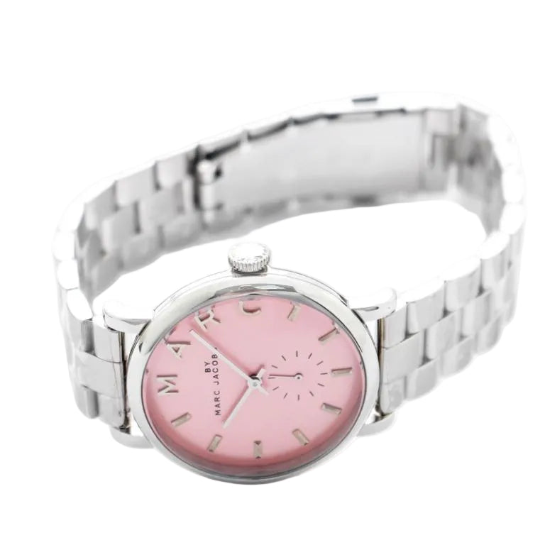 Marc By Marc Jacobs Baker Pink Dial Silver Tone Watch MBM3283
