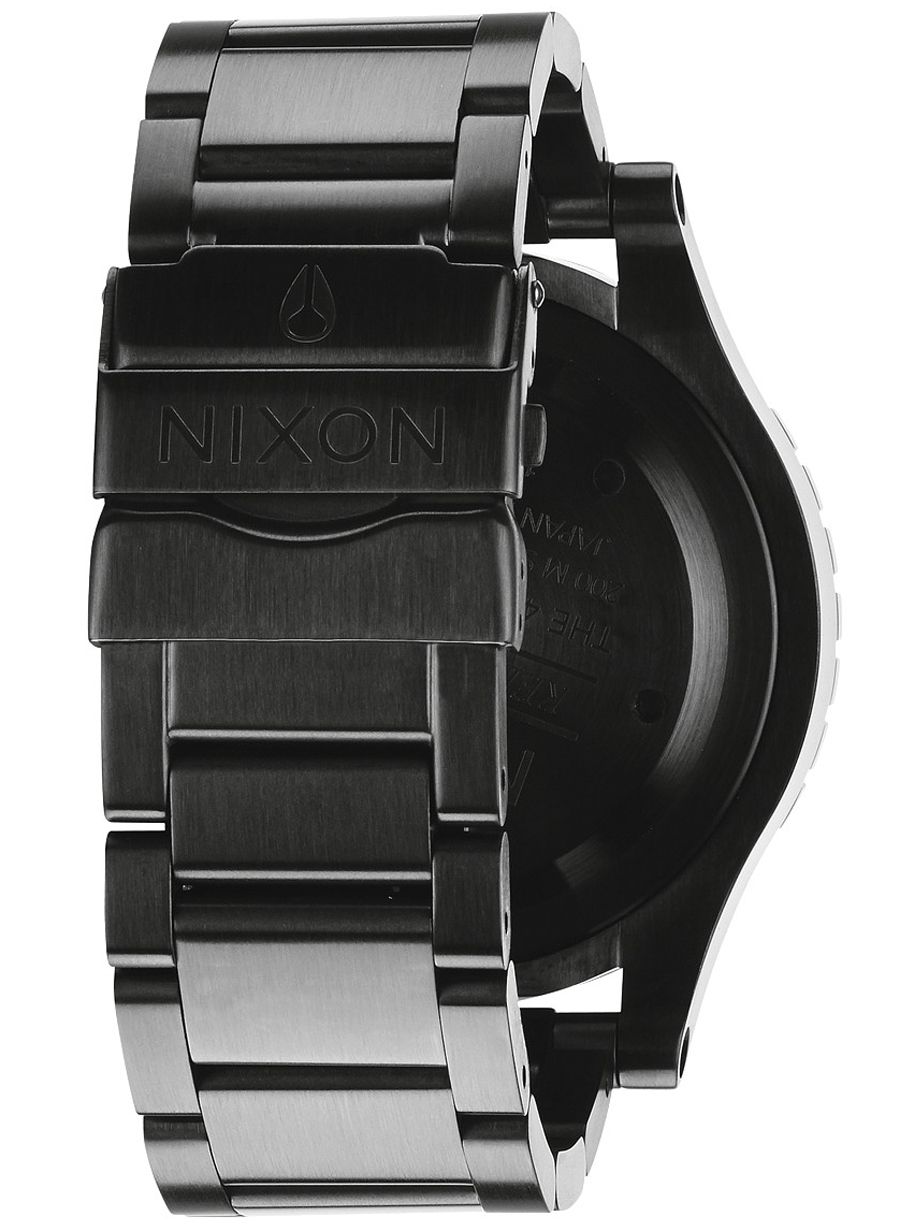 Nixon 48-20 Chrono black stainless steel bracelet with ion-plated finish and adjustment