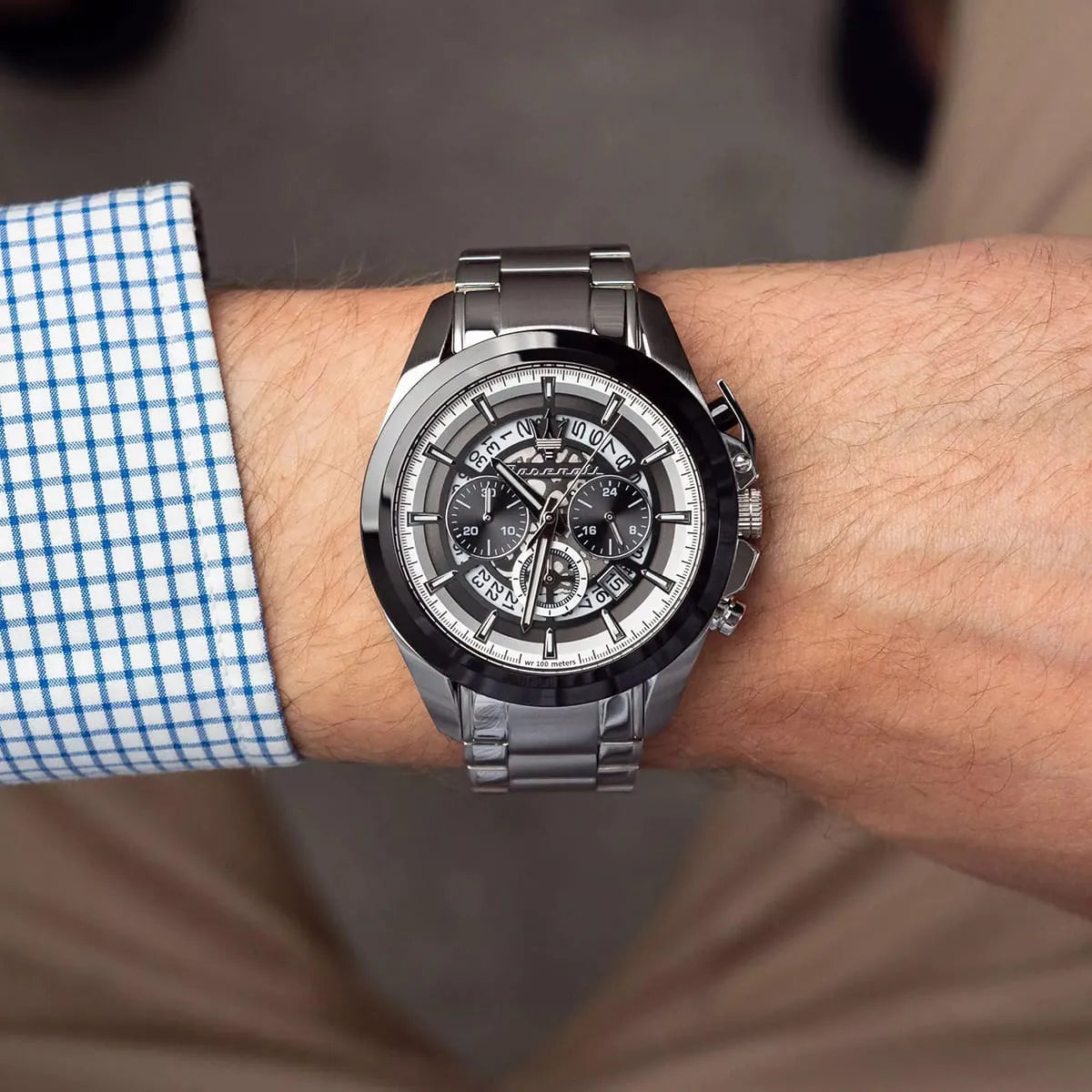 Maserati Traguardo Chronograph Black Dial Silver Stainless Steel Watch R8873612059