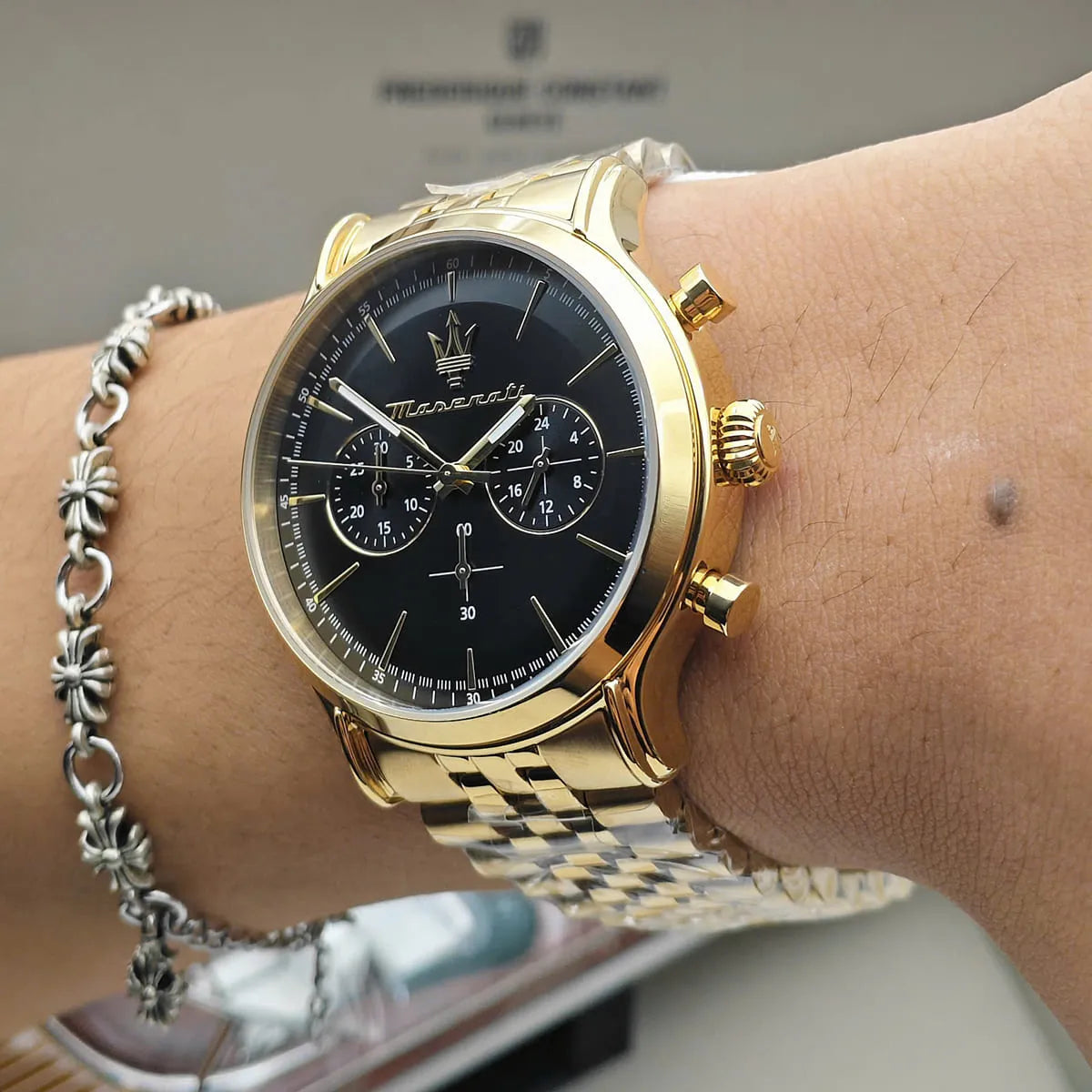 Maserati Epoca Gold Tone Chronograph Black Dial Quartz R8873618023 100M Men's Watch R8873618023 - Image 8