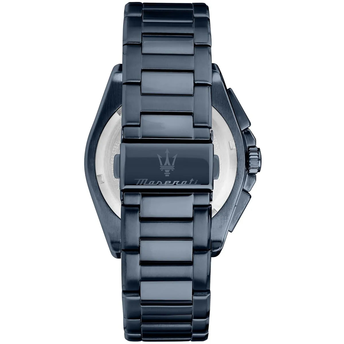 Maserati Velocità metal stainless steel bracelet and case back detail