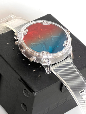 Diesel Mr Daddy 2.0 Quad Zone Clear Silicone/Nylon Chronograph Watch BNWT DZ7427